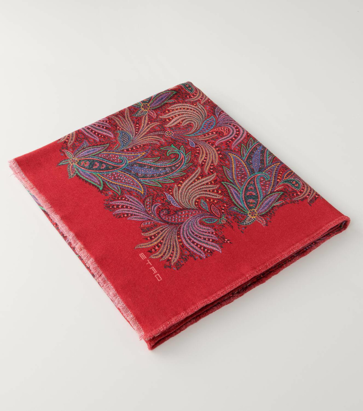 Etro Paisley and checked wool throw