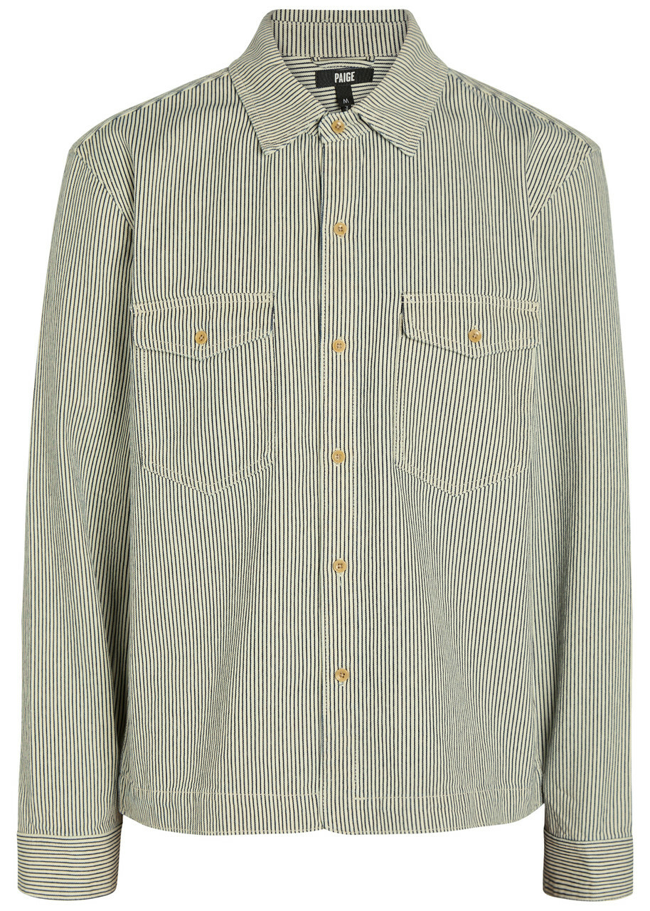 Paige Renzi Striped Denim Jacket Navy