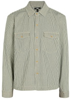 Paige Renzi Striped Denim Jacket Navy