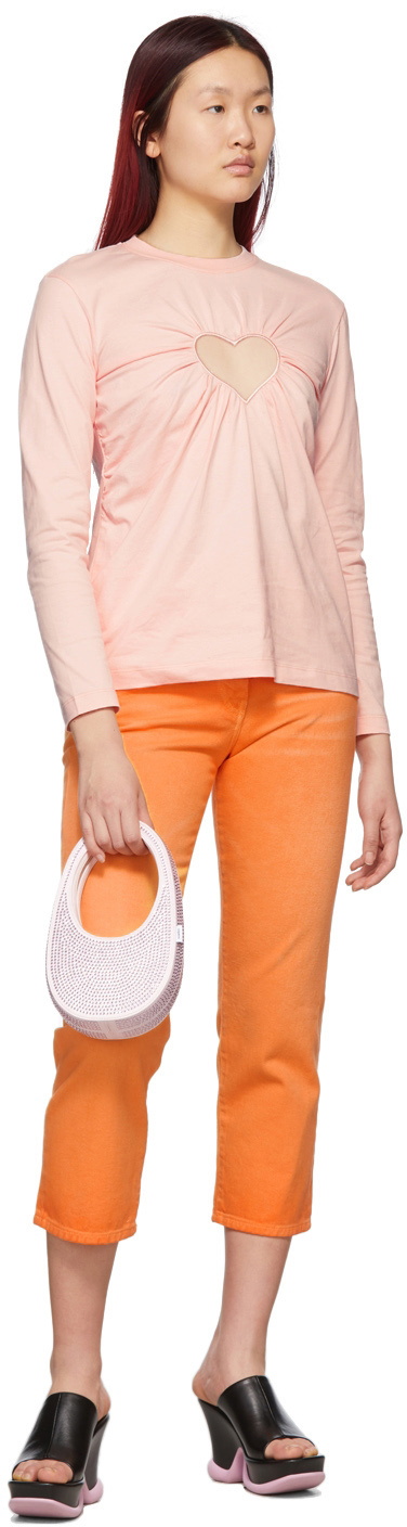 MSGM Orange Faded Jeans