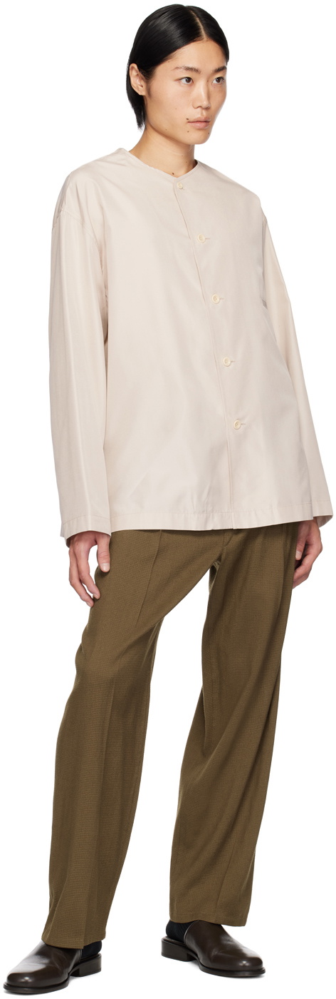 LEMAIRE Off-White Collarless Shirt Lemaire