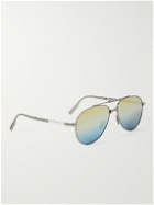 Dior Eyewear - Dior90 A1U Aviator-Style Silver-Tone Sunglasses