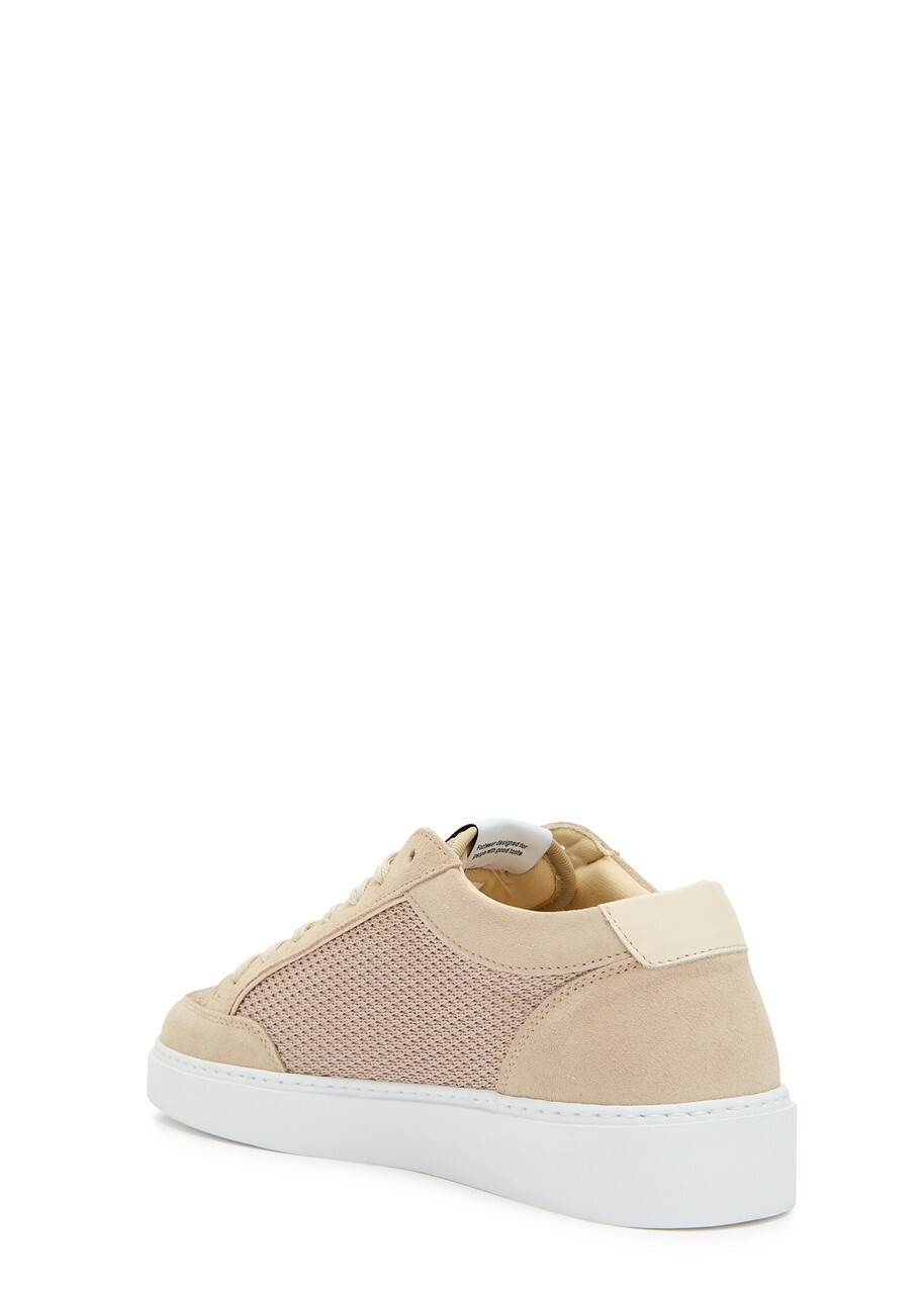 Cleens Luxor Slim Panelled Mesh-knit Sneakers Tan