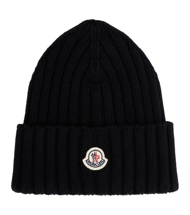Photo: Moncler Ribbed-knit virgin wool beanie