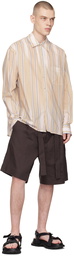 COMMAS Beige Striped Shirt