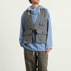 Engineered Garments Men's Herringbone Wool Fowl Vest in Dark Grey