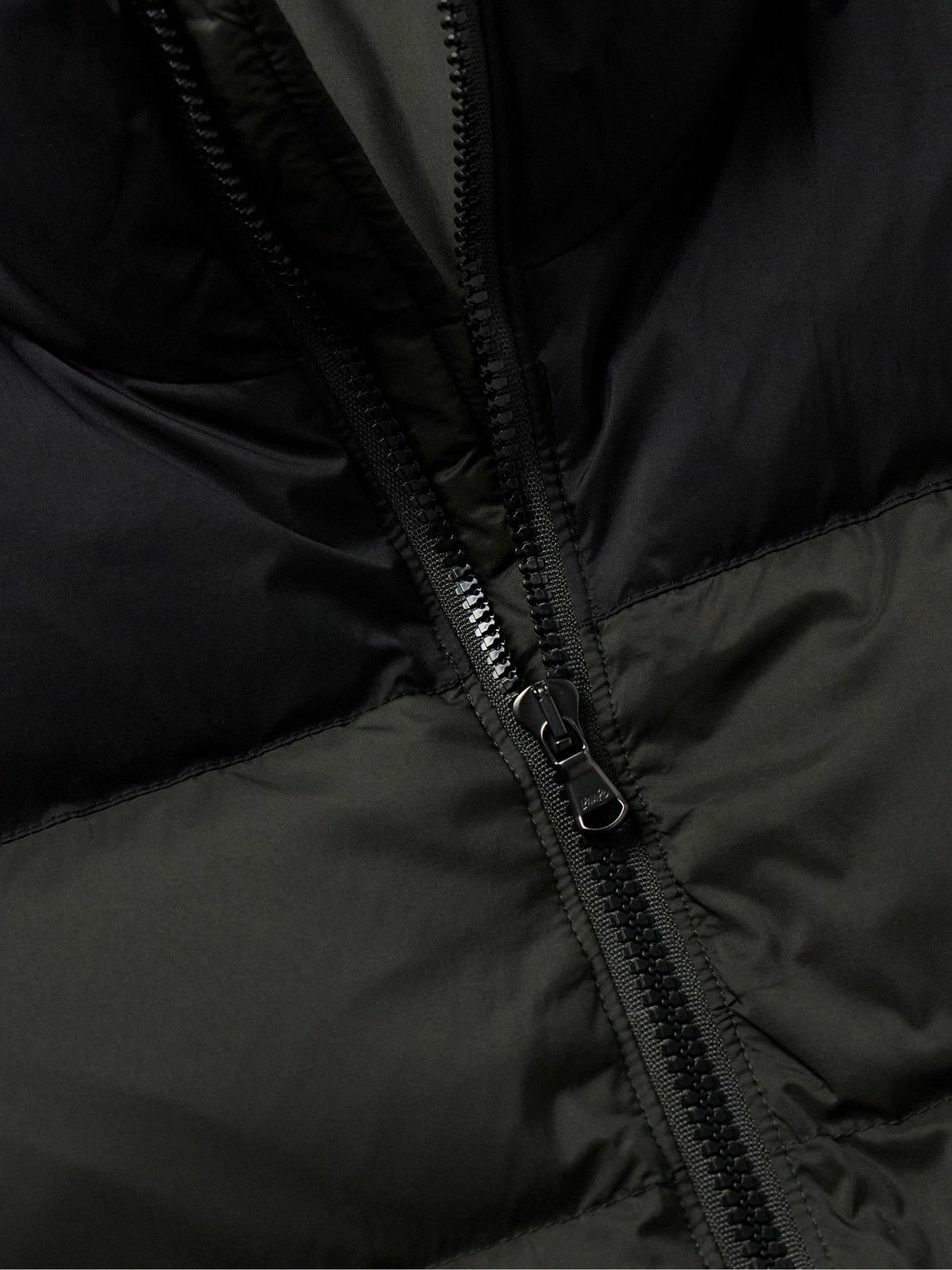 James Perse - Colour-Block Panelled Wool and Cashmere-Blend and Quilted Shell Down Jacket - Black