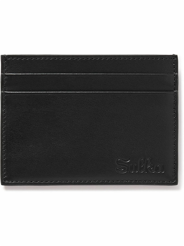 Photo: Sulka - Logo-Debossed Leather Cardholder