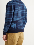 BEAMS PLUS - Cotton-Jacquard Cardigan - Blue - XL