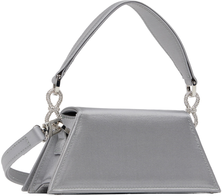 MACH & MACH Gray Double Bow Samantha Small Bag