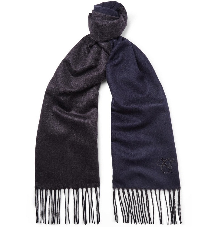 Photo: Canali - Silk and Cashmere-Blend Scarf - Men - Navy