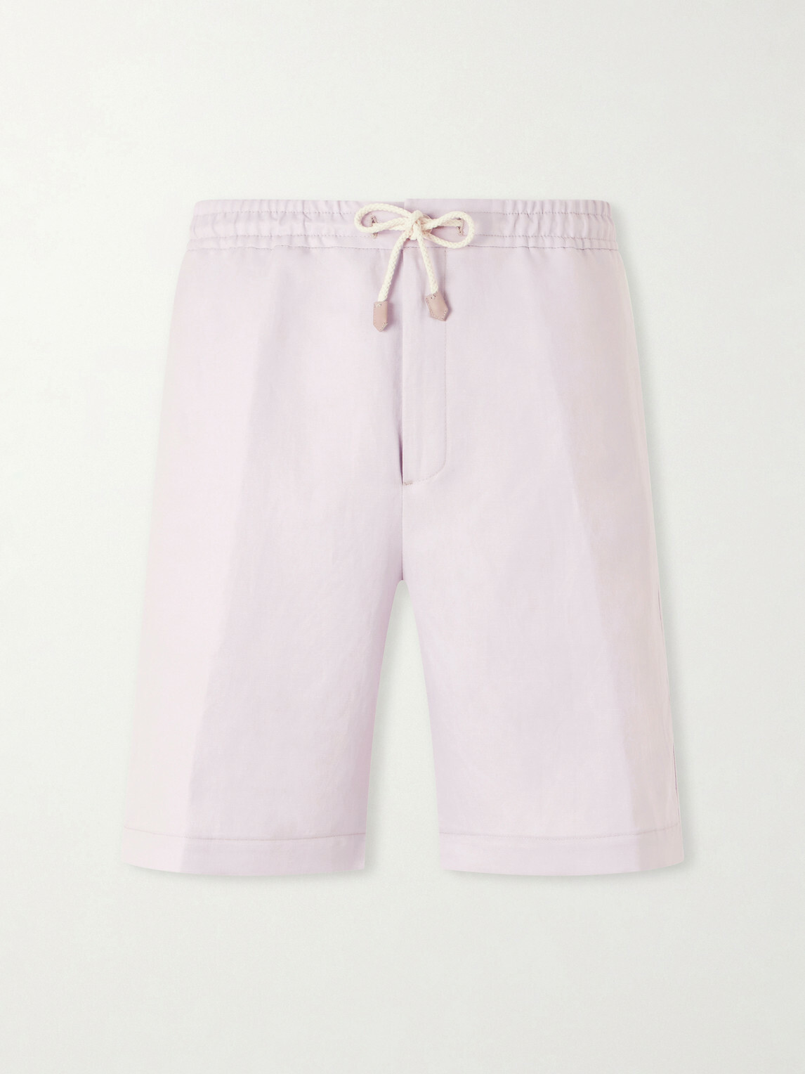 Canali - Straight-Leg Linen And Silk-Blend Bermuda Shorts - Purple