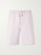 Canali - Straight-Leg Linen And Silk-Blend Bermuda Shorts - Purple