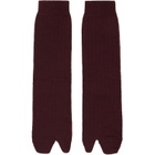 Maison Margiela Burgundy Wool Tabi Socks