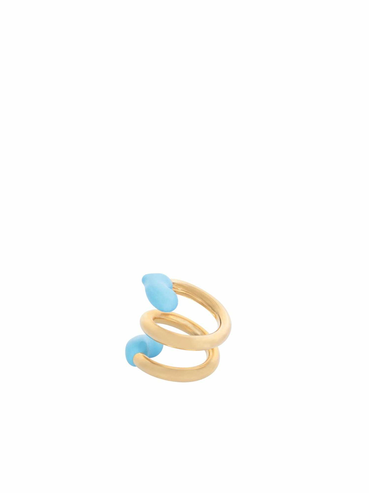 Sunnei Fusillo Rubberized Gold/ Light Blue Ring