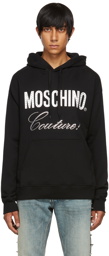 Moschino Black Crystal Logo Hoodie