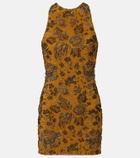 Saint Laurent Floral brocade minidress
