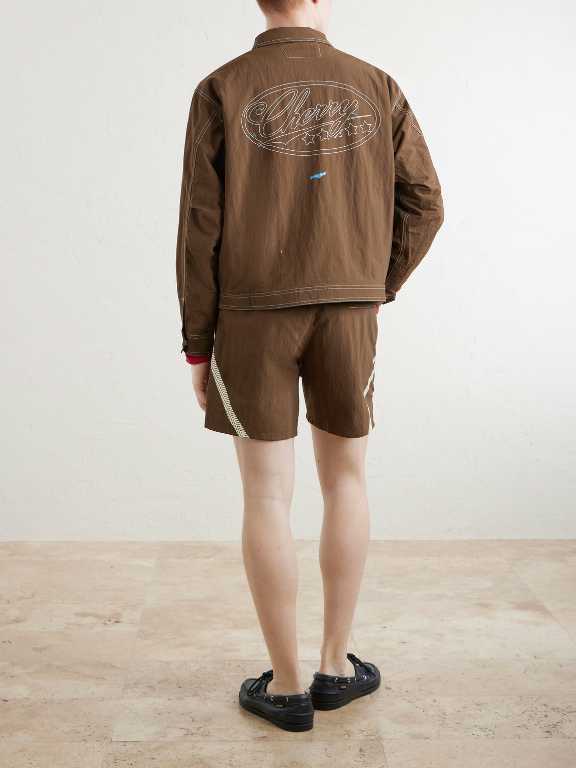 Cherry Los Angeles - Straight-Leg Logo-Print Woven Shorts - Brown