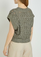 Brunello Cucinelli Sequin-embellished Knitted Silk-blend Vest Grey
