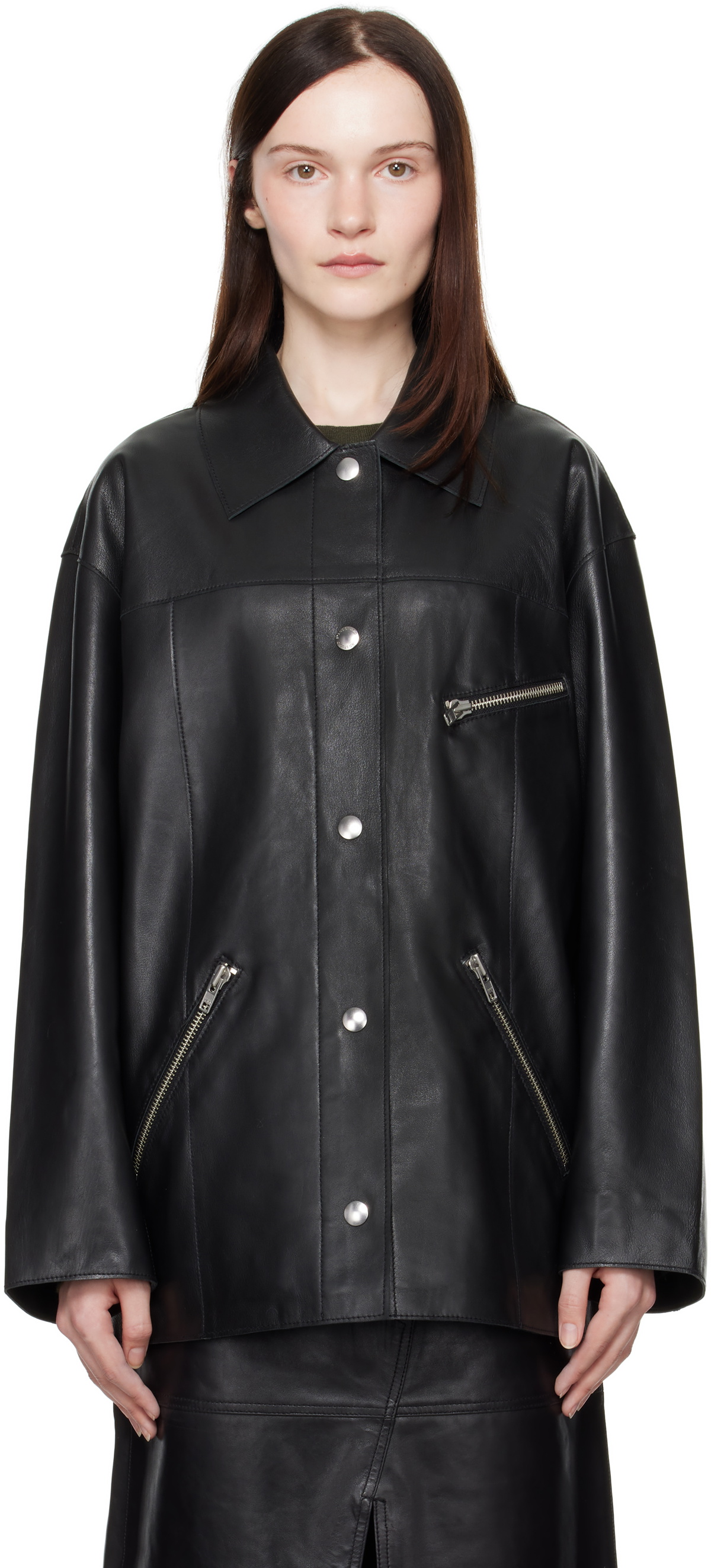 Stand Studio Black Elisia Leather Jacket