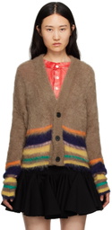 Edward Cuming Beige Striped Cardigan