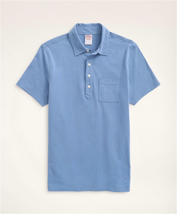 Photo: Brooks Brothers Men's Big & Tall Vintage Jersey Polo Shirt | Pale/Blue