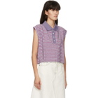 MM6 Maison Margiela Purple Striped Polo Tank Top
