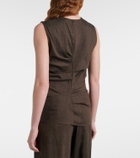 Proenza Schouler Anoushka draped linen-blend slub top