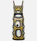 La DoubleJ Buy Me A Martini printed satin midi dress