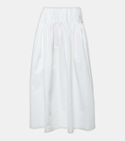 The Row Leddie gathered cotton midi skirt