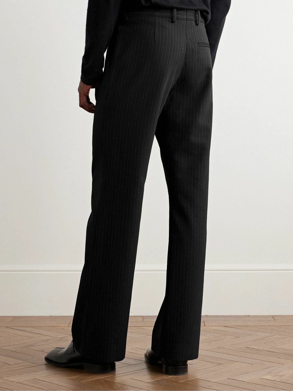 Acne Studios - Palvin Straight-Leg Pinstriped Wool-Blend Trousers - Black