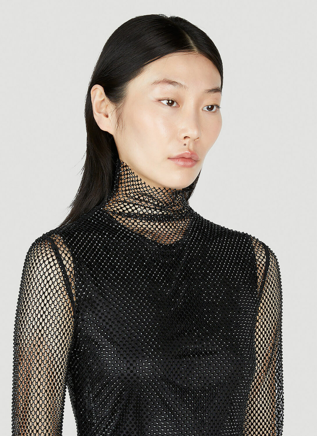 Sportmax Noemi Rhinestone Mesh Top