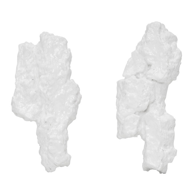 Ingy Stockholm White Object No. 35 Asymmetric Earrings