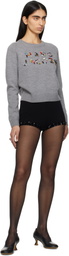 Marc Jacobs Gray Gem Knit Logo Sweater