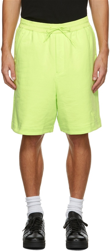 Photo: Y-3 Yellow Terry Classic Logo Shorts
