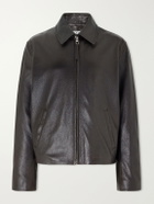 LOEWE - Full-Grained Leather Jacket - Brown