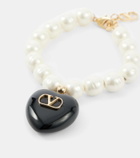 Valentino VLogo faux pearl bracelet
