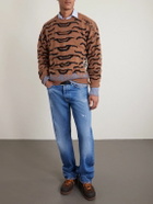KAPITAL - Nepal Tiger Intarsia Wool-Blend Sweater - Orange