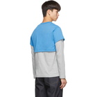 Comme des Garcons Shirt Blue and Grey 2-Tone Long Sleeve T-Shirt