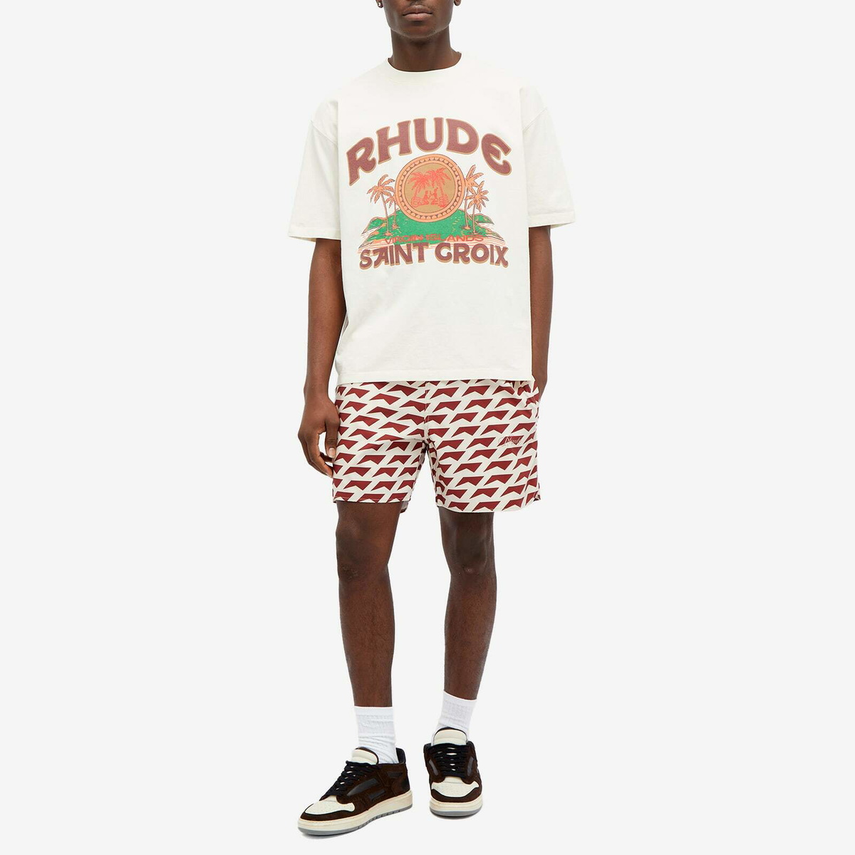 Rhude Men's Saint Croix T-Shirt in Vtg White Rhude