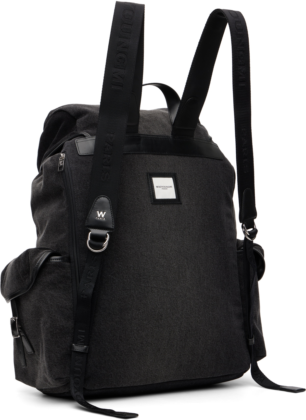 WOOYOUNGMI Black Denim Backpack