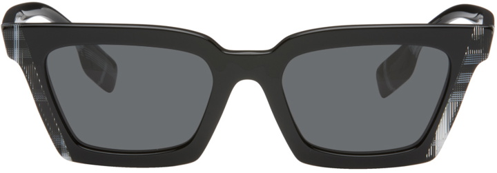 Photo: Burberry Black Check Rectangular Sunglasses