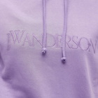 JW Anderson Women's Logo Embroidery Hoodie in Purple