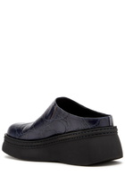 Miista Kristi Crocodile-effect Leather Mules Navy