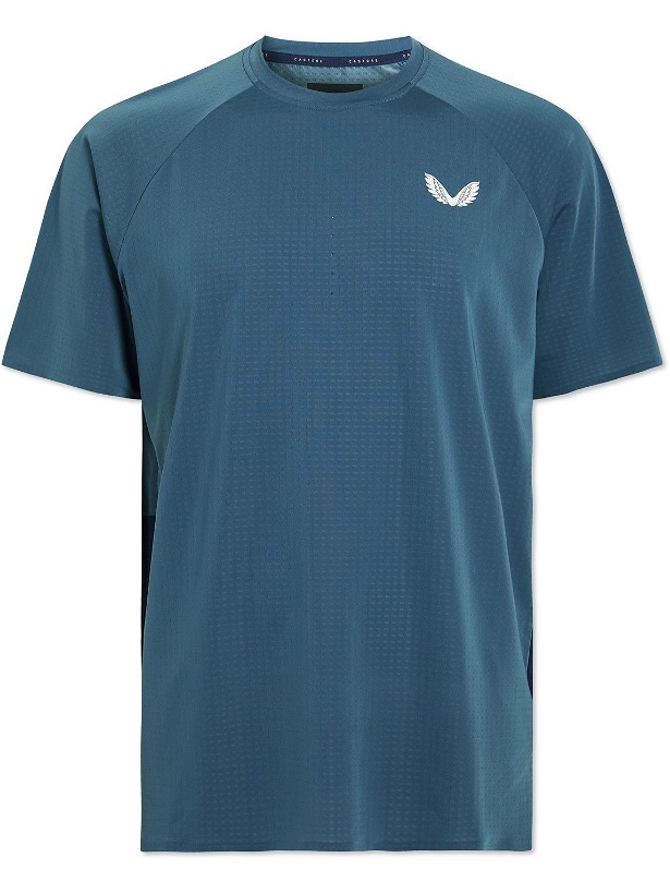 Photo: Castore - Active Two-Tone Perforated Stretch-Jersey T-Shirt - Blue