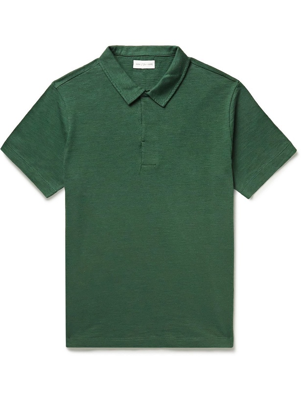 Photo: Hamilton And Hare - Slub Cotton-Blend Jersey Polo Shirt - Green