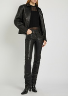 Aaron Esh Slim-leg Leather Trousers Black