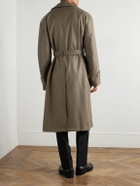 ssstein - Oversized Double-Breasted Belted Wool-Twill Coat - Neutrals