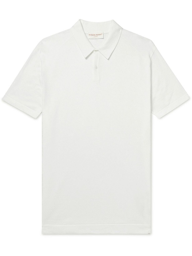 Photo: Derek Rose - Jacob Sea Island Cotton Polo Shirt - White