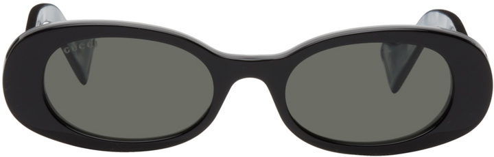 Photo: Gucci Black Oval Sunglasses